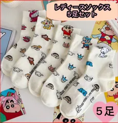 可愛いレディースソックス5足　靴下　キャラクター　クレヨンしんちゃん　秋冬　新品