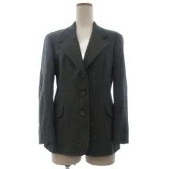 エルエルビーン L.L.BEAN テーラードジャケット 3B チェック柄 長袖 4P 緑系 ■GY99