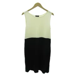 エポカ EPOCA ニット ワンピース バイカラー ノースリーブ ひざ丈 40 白 黒 ホワイト ブラック 1017 ■YHS6