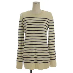 バーバリー ロンドン BURBERRY LONDON ニット チュニック セーター ウール カシミヤミックス ボーダー アイボリー 2 ■GY14