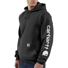 カーハート メンズ アウター パーカー・スウェット スウェット シャツ Carhartt Midweight Signature Sleeve Hooded Sweatshirt Mens Black ブラック