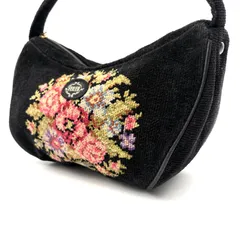 【美品】FEILER フェイラー ワンショルダーバッグ ハンドバッグ 花柄 ロゴパッチシェニール織