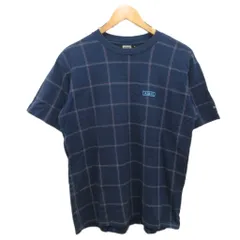 エーグル AIGLE Tシャツ 半袖 チェック柄 M 紺 ネイビー 8502-44217 ■YHS5