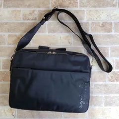 アニエスベー ボヤージュ ☆ ナイロン スクエア ショルダーバッグ ロゴ 収納多 ブラック 黒 スクエア agnes b. Voyage