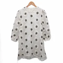 チェスティ Chesty ワンピース スカート 長袖 ひざ丈 レース 花柄 白 ホワイト 0 約XS ■YHS10