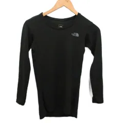 ザノースフェイス THE NORTH FACE ロングスリーブ ウォーム クルー ロゴプリント カットソー 黒 ブラック S ■IBO90
