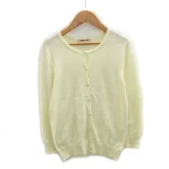 アプワイザーリッシェ Apuweiser-riche カーディガン ミドル丈 ラウンドネック 無地 2 イエロー 黄色 /MS8