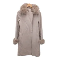 アプワイザーリッシェ Apuweiser-riche ファーコート ジャケット ミドル丈 アンゴラ混 ベージュ 1 約S ■YHS2