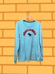 アバクロンビー ムース ロゴ ロングスリーブ Tシャツ (L)