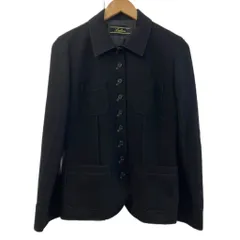 レリアン Leilian 美品 ウールジャケット ブレザー コート 黒 ブラック 9 約S-M