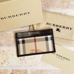 バーバリー チェック柄 PVC レザー コンビ パスケース イタリア製 ダークブラウン ベージュ系 BURBERRY