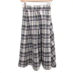 エニィスィス エニシス anySiS 美品 フレアスカート ミドル丈 チェック グレー 1 約S