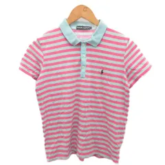ポロゴルフ ラルフローレン POLO GOLF RALPH LAUREN ポロシャツ 半袖 ボーダー ゴルフウェア ポニー刺繍 S 青 ブルー ピンク