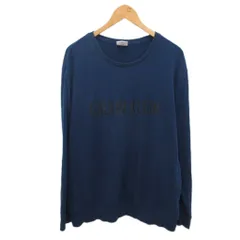 カルバンクライン CALVIN KLEIN ロンT Tシャツ カットソー 長袖 ロゴプリント オーバーサイズ XL 紺 ネイビー ■YHS10