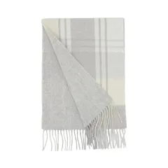 [マコッカ] カシミヤ 100％ リバーシブル マフラー チェック 無地 186cm×30cm 1