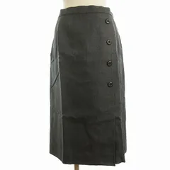 ユキトリイ YUKI TORII 美品 スカート ミモレ丈 ボタンデザイン フロントスリット 42 グレー