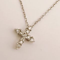 スタージュエリーダイヤモンドクロスネッ クレスK18 WG スタージュエリーダイヤモンドクロスネッ クレスK18 WG - メルカリ