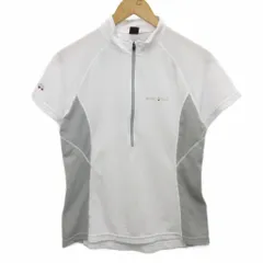 モンベル Montbell クール ショートスリーブジップシャツ カットソー 半袖 1104692 白 ホワイト L ■YHS5