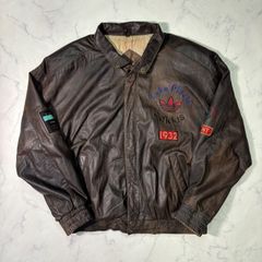 adidas レザージャケット ヴィンテージ 90s RUN DMC スウェード - メルカリ