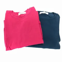 スーパーハッカ SUPER HAKKA 2点セット ニット セーター クルーネック 長袖 ピンク 紺 ネイビー /AE