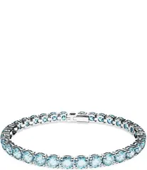 スワロフスキー レディース アクセサリー ブレスレット・バングル・アンクレット Swarovski Matrix Collection Crystal Tennis Line Bracelet Blue ブルー