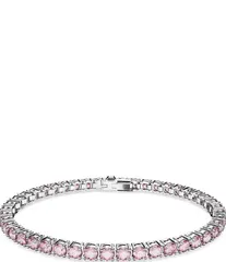 スワロフスキー レディース アクセサリー ブレスレット・バングル・アンクレット Swarovski Matrix Collection Tennis Crystal Line Bracelet Pink ピンク