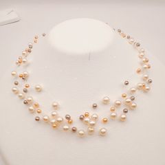 TASAKI タサキ K18WG留め具 真珠 グレーパール ワイヤー ネックレス 