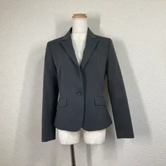 【コムサイズム】テーラードジャケット グレー　M　ピンストライプ　背抜き ビジネス オフィス フォーマル　就職活動　就活 入学式　卒業式　入園式　卒園式　七五三　COMME CA ISM