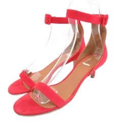 ピッピシック PIPPICHIC ストラップサンダル ローヒール ピンヒール 37 1/2 赤 レッド ■YHS9