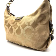 COACH y2k signature canvas opart shoulderbag コーチ シグネチャー キャンバス素材 オプアート柄 ワンショルダーバッグ 肩掛け ベージュ