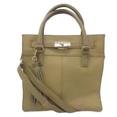 ヴィオラドーロ VIOLA d'ORO ハンドバッグ ショルダー 2WAY フリンジ レザー オリーブ