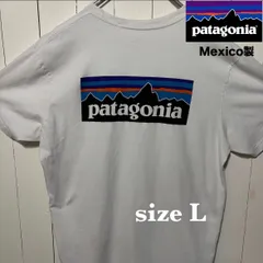 【古着】patagonia(パタゴニア)半袖Tシャツ L 白 US古着 メキシコ製 バックロゴ 胸ポケット アウトドア