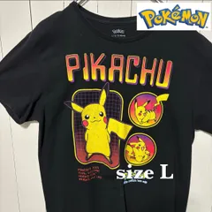 【古着】pokemon(ポケモン)半袖Tシャツ L 黒 US古着 ピカチュウ アニメ キャラクター プリント