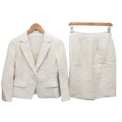 エポカ EPOCA スカートスーツ セットアップ フォーマル テーラードジャケット スカート ひざ丈 レース 38 アイボリー M5E10-541-02