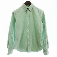 ラルフローレン ラグビー RALPH LAUREN RUGBY シャツ 長袖 ボタンダウン コットン 無地 緑 グリーン 4 S相当 ☆AA★