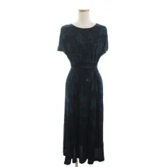 アルファキュービック ALPHA CUBIC 美品 フレアワンピース ロング丈 総柄 黒 ブラック M