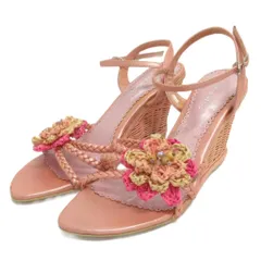 ブリジットバーキン Bridget Birkin サンダル ストラップ ウェッジソール 装飾 ピンク 23.0cm 靴 ■FF