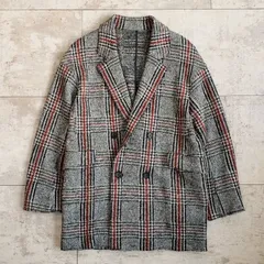 マカフィー MACPHEE ☆ ウール混 チェック柄 ニット ジャケット ダブルボタン 36 トゥモローランド