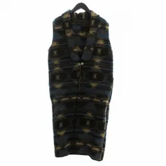 ヴィンテージ VINTAGE 90s BearRidge カーディガン ベスト ノースリーブ ロング コンチョボタン オルテガ柄 総柄 茶 ブラウン