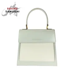 美品 YVES SAINT LAURENT イヴ サンローラン ヴィンテージ YSL ホワイト アイボリー ゴールド金具 レザー ハンドバッグ レディース 411475【中古】