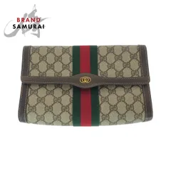 美品 GUCCI グッチ ヴィンテージ シェリーライン オールドグッチ ベージュ ブラウン 41 014 3087 25 クラッチバッグ セカンドバッグ 600668【中古】