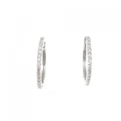 【新品】K18WG ダイヤモンド フープ ピアス 0.30CT