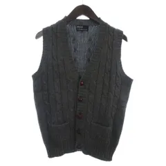 ポロ バイ ラルフローレン Polo by Ralph Lauren ベスト 前開き ニット ケーブル ウール グレー M