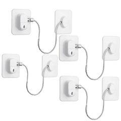 RYUBOF 冷蔵庫 ドア ロック 穴あけ不要 2個セット 鍵4本付き 引き出し 窓 室内 キャビネット対応 強力接着 多用途 セキュリティ ワイヤーロック 幼児ペットいたずら防止 ファイル引き出しロック 冷凍庫ロック (4, 白) [白] [4]