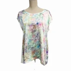 ジーナシス JEANASIS ノースリーブシャツ ブラウス シアー 総柄 白 ホワイト F フリーサイズ