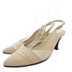 ダイアナ DIANA パンプス レザー ストラップ ポインテッドトゥ 24.5cm ベージュ /JS ■YHS2