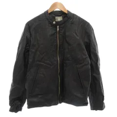 ナノユニバース nano universe ジャケット XL フェイクレザー 黒 ブラック ジップアップ XUC91BLS002TY /AE ■YHS10