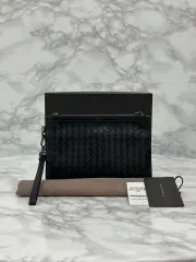 フルセット ボッテガヴェネタ イントレチャート クラッチバッグ ブラック ミニ