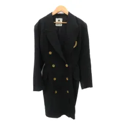 プライベートレーベル Private label テーラードジャケット ロング丈 総裏地 ダブルボタン M 黒 ブラック /YK41のサムネイル