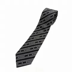 ジバンシィ GIVENCHY ロゴ 刺繡 シルク ネクタイ 黒 白 ☆AA★